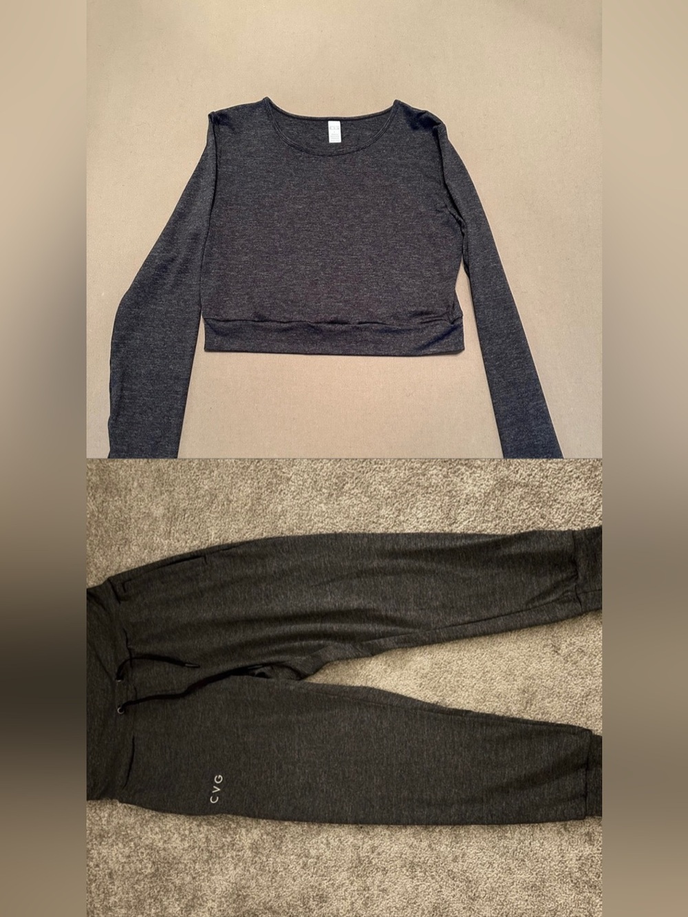 Constantly Varied Gear CVG lounge set in charcoal Heather gray